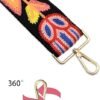 Black Orange Purse Straps Replacement Crossbody Shoulder Straps