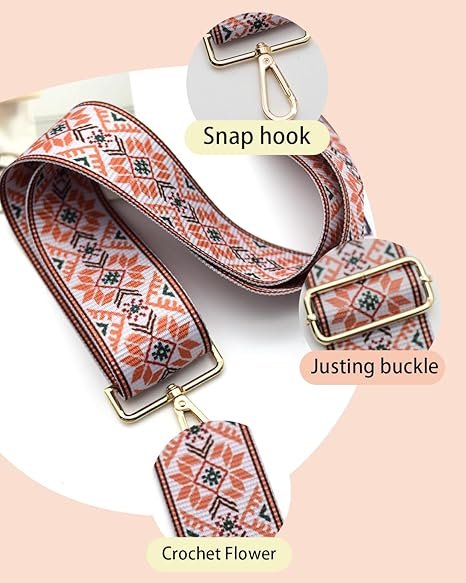 Dark Orange Straps Replacement Crossbody Shoulder Straps