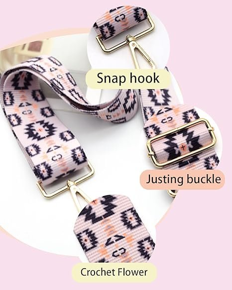 Pink Purple Straps Replacement Crossbody Shoulder Straps
