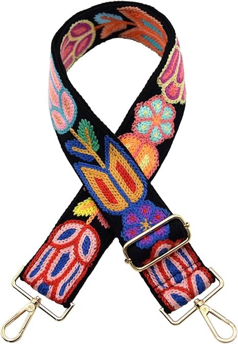 Black Orange Purse Straps Replacement Crossbody Shoulder Straps