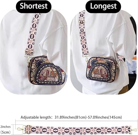 Pink Purple Straps Replacement Crossbody Shoulder Straps