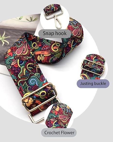 Green Red Straps Replacement Crossbody Shoulder Straps