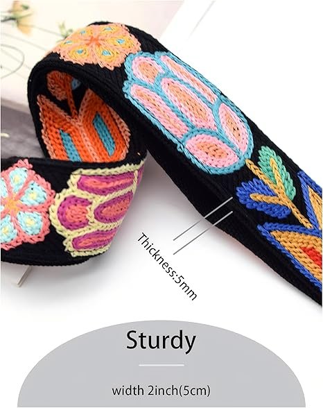Black Orange Purse Straps Replacement Crossbody Shoulder Straps