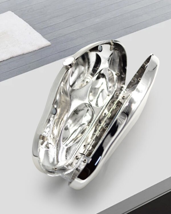 Ladies' high-end luxury acrylic dinner handbag in the shape of a spaceship, wedding party, dance party, and dinner wallet - Silver