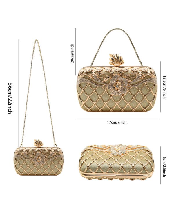 Women's high-end luxury metal dinner handbags, wedding parties, parties, and dinner wallets-001