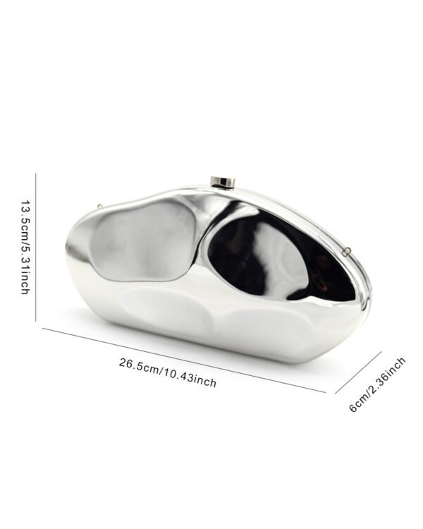Ladies' high-end luxury acrylic dinner handbag in the shape of a spaceship, wedding party, dance party, and dinner wallet - Silver