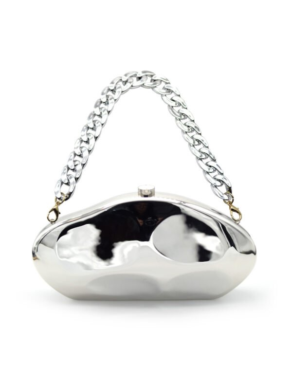 Ladies' high-end luxury acrylic dinner handbag in the shape of a spaceship, wedding party, dance party, and dinner wallet - Silver