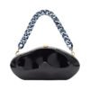Ladies ‘wedding Party Dinner Bag,Metal Chain Shoulder Bag Black