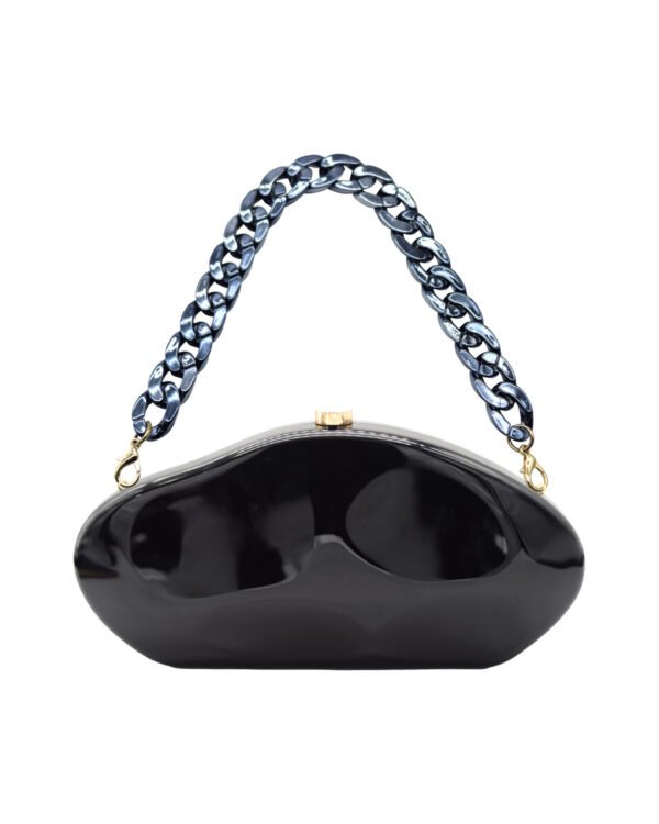 Ladies ‘wedding Party Dinner Bag,Metal Chain Shoulder Bag Black