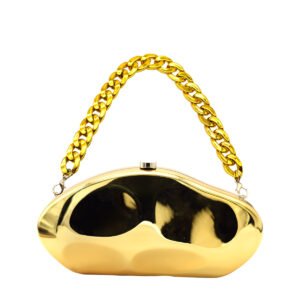 Ladies' high-end luxury acrylic dinner handbag in the shape of a spaceship, wedding party, dance party, and dinner wallet - Gold