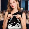 Ladies' high-end luxury acrylic dinner handbag in the shape of a spaceship, wedding party, dance party, and dinner wallet - Silver