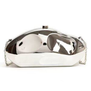 Ladies' high-end luxury acrylic dinner handbag in the shape of a spaceship, wedding party, dance party, and dinner wallet - Silver