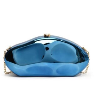 Ladies' high-end luxury acrylic dinner handbag in the shape of a spaceship, wedding party, dance party, and dinner wallet - Blue