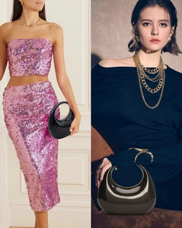 Premium Luxury Acrylic Evening Handbag for Women Black