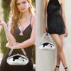 Ladies' high-end luxury acrylic dinner handbag in the shape of a spaceship, wedding party, dance party, and dinner wallet - Silver