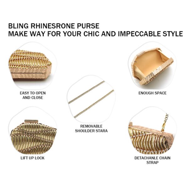 Women's high-end luxury metal dinner handbags, wedding parties, parties, and dinner wallets-015