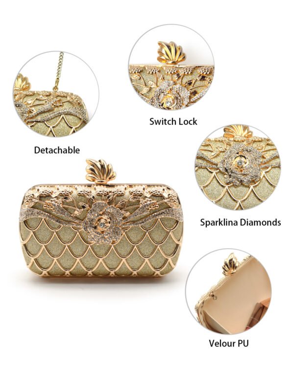 Women's high-end luxury metal dinner handbags, wedding parties, parties, and dinner wallets-001