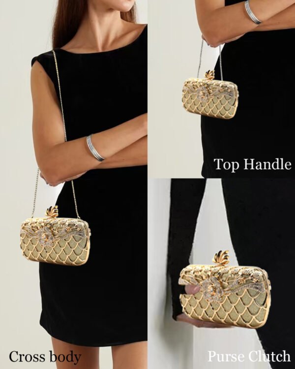 Women's high-end luxury metal dinner handbags, wedding parties, parties, and dinner wallets-001