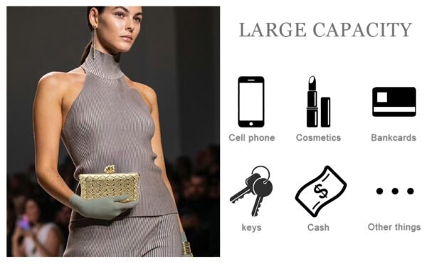 Women's high-end luxury metal dinner handbags, wedding parties, parties, and dinner wallets-004