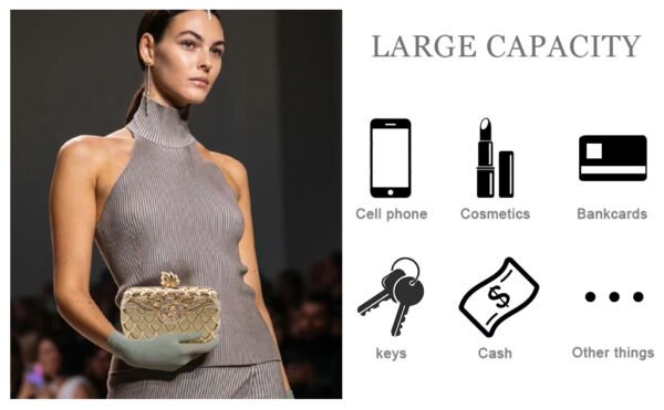 Women's high-end luxury metal dinner handbags, wedding parties, parties, and dinner wallets-001