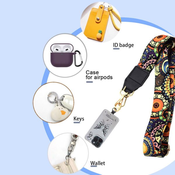 Phone Lanyard Crossbody Strap Multicolor