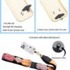 Adjustable Detachable Woven Crossbody Bag | Cultural And Ethnic Style Woven Flower Wide Shoulder Strap With Mobile Phone Lanyard And Mobile Phone Crossbody Strap-Black flowers