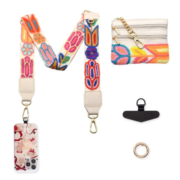 DSC_1048 Phone Lanyard Crossbody Strap White flowers