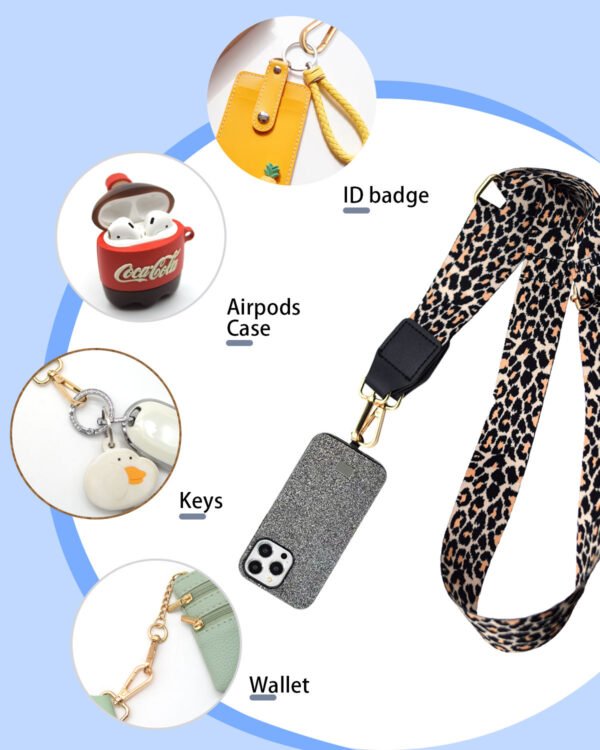 Phone Lanyard Crossbody Strap Leopard Print