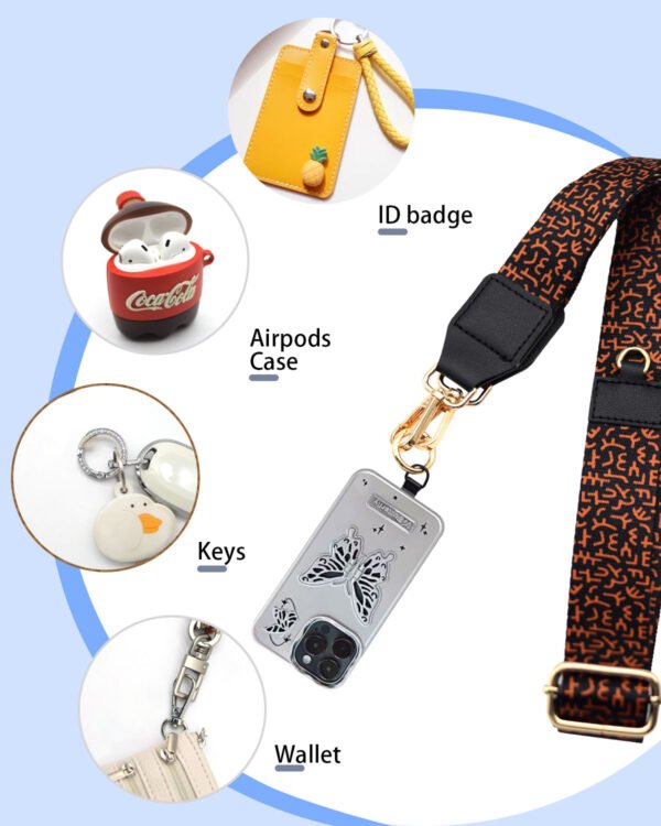 Phone Lanyard Crossbody Strap Orange