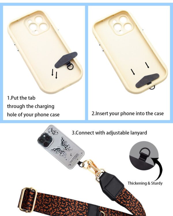 Phone Lanyard Crossbody Strap Orange