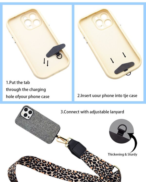 Phone Lanyard Crossbody Strap Leopard Print