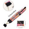 Adjustable Detachable Woven Crossbody Bag | Cultural And Ethnic Style Woven Flower Wide Shoulder Strap With Mobile Phone Lanyard And Mobile Phone Crossbody Strap-Black flowers2