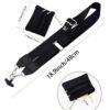 Adjustable Detachable Woven Crossbody Bag | Cultural And Ethnic Style Woven Flower Wide Shoulder Strap With Mobile Phone Lanyard And Mobile Phone Crossbody Strap-Black