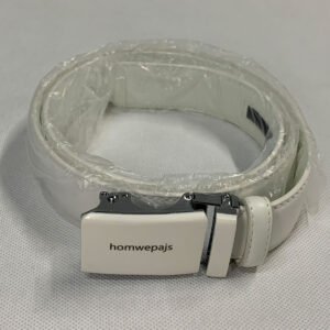Homwepajs brand white genuine leather belt