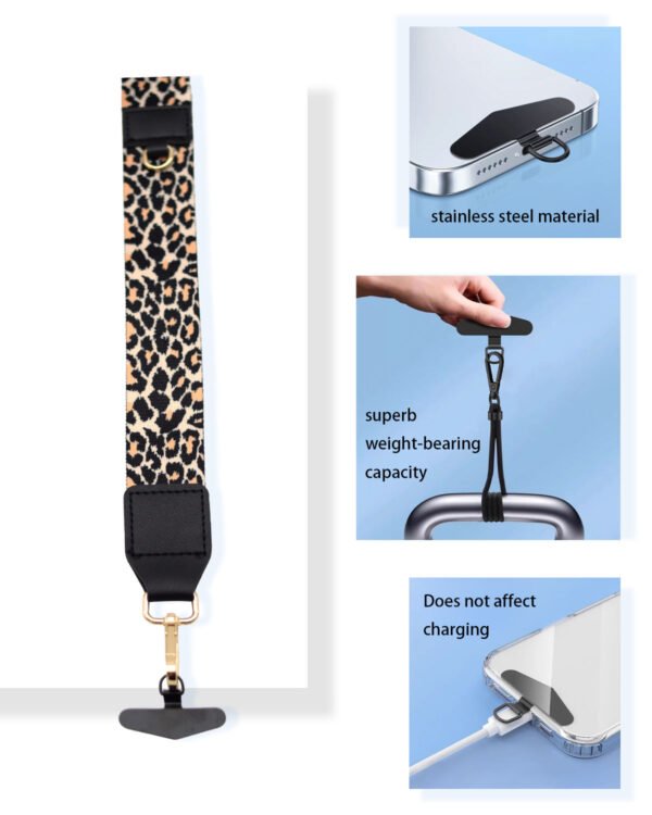 Phone Lanyard Crossbody Strap Leopard Print