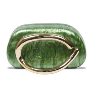 1 Light luxury acrylic Wedding Guest Clutch Metal Chain Shoulder Crossbody Bag Green