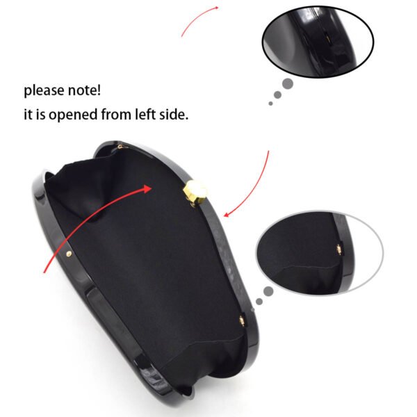 Ladies ‘wedding Party Dinner Bag,Metal Chain Shoulder Bag Black