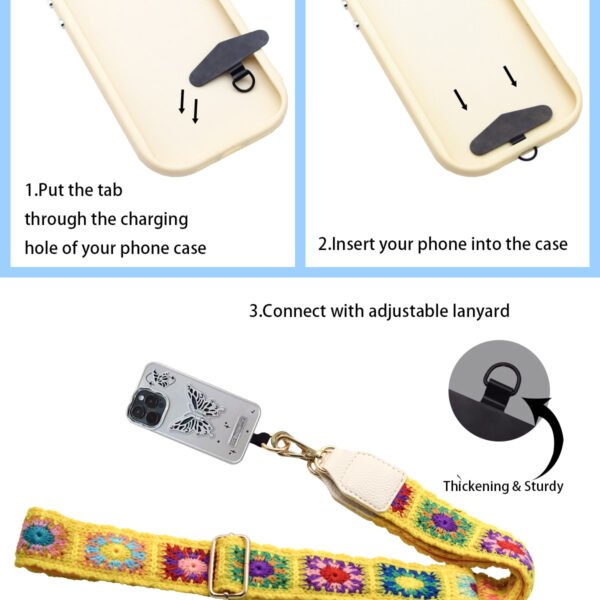 Phone Lanyard Crossbody Strap Yellow Flowers