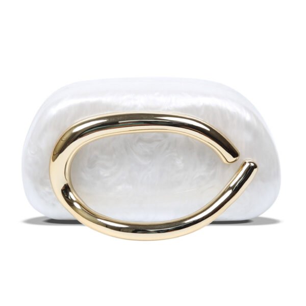 Light luxury acrylic Wedding Guest Clutch Metal Chain Shoulder Crossbody Bag White