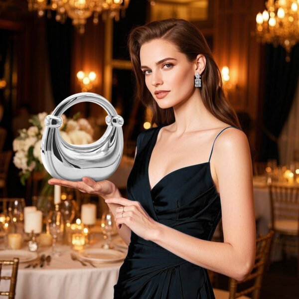 Premium Luxury Acrylic Evening Handbag for Women Silver