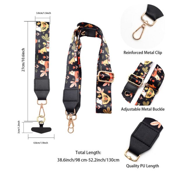 Phone Lanyard Crossbody Strap Black Hen