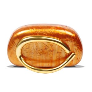 4 Light luxury acrylic Wedding Guest Clutch Metal Chain Shoulder Crossbody Bag Orange