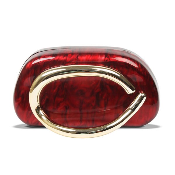 5 Light luxury acrylic Wedding Guest Clutch Metal Chain Shoulder Crossbody Bag Red