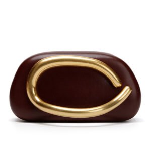 61-yf6fjChL._AC_SY695_ PU Leather Wedding Guest Clutch Metal Chain Shoulder Crossbody Bag Brown