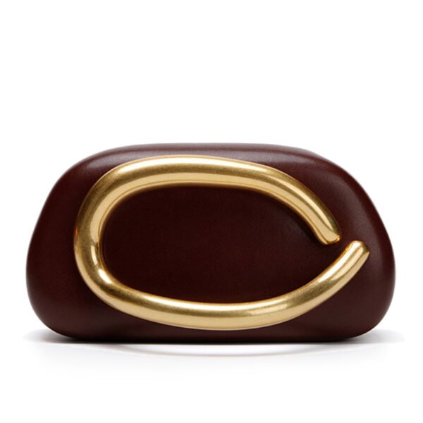 61-yf6fjChL._AC_SY695_ PU Leather Wedding Guest Clutch Metal Chain Shoulder Crossbody Bag Brown