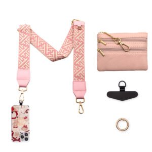 DSC_1048 Phone Lanyard Crossbody Strap Pink stripe