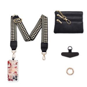 DSC_1048 Phone Lanyard Crossbody Strap Black Grid