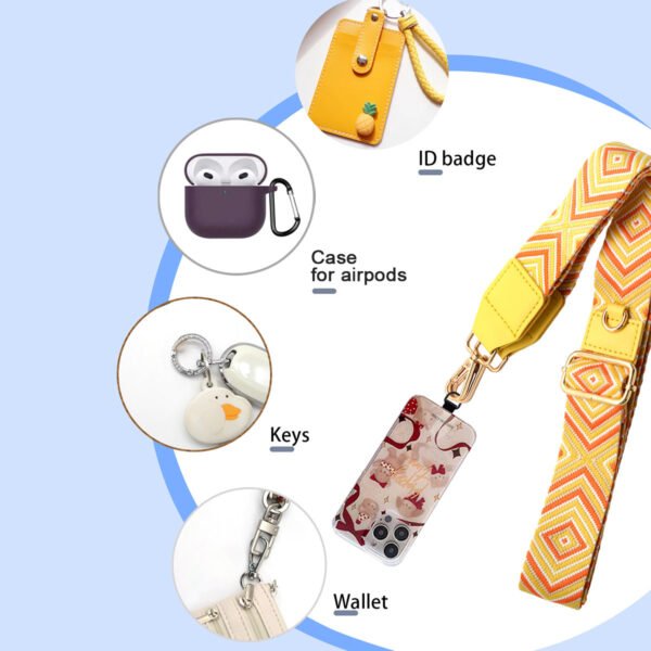 DSC_1054 Phone Lanyard Crossbody Strap Yellow grid