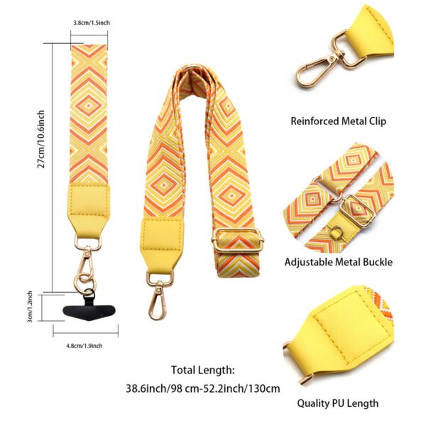 DSC_1059 Phone Lanyard Crossbody Strap Yellow grid