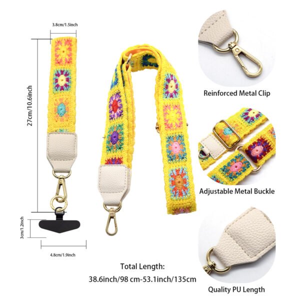 Phone Lanyard Crossbody Strap Yellow Flowers